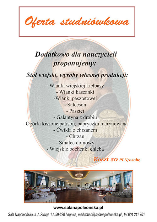 Studniówka Menu