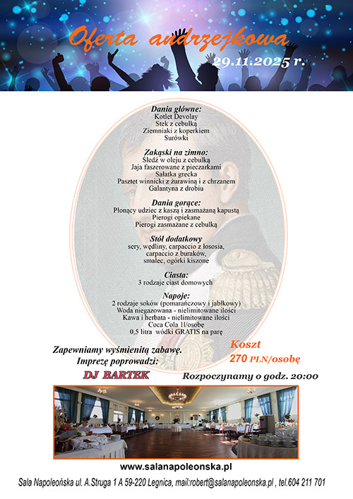 Andrzejki menu 2025